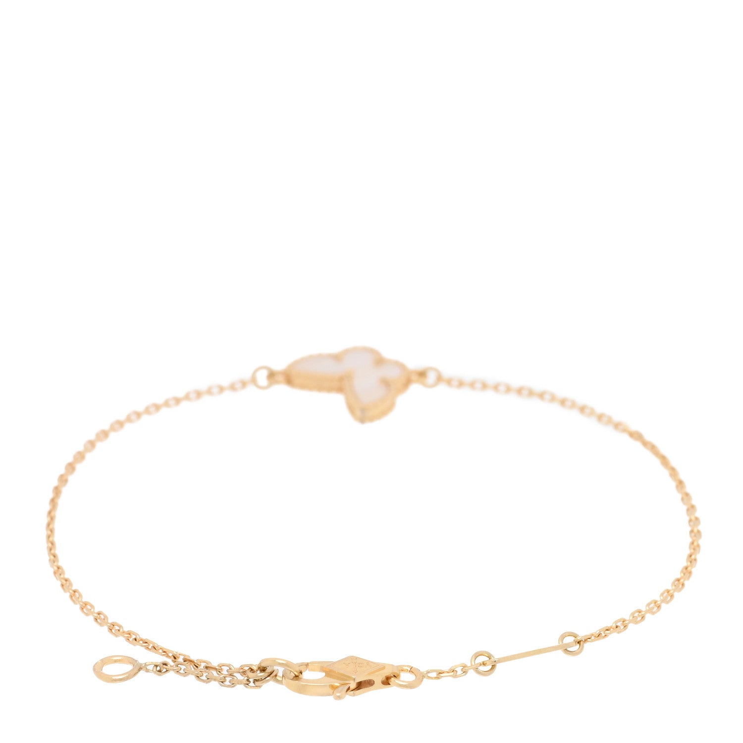 Van Cleef & Arpels 18K Yellow Gold Mother of Pearl Sweet Alhambra Butterfly Bracelet 2 of 3