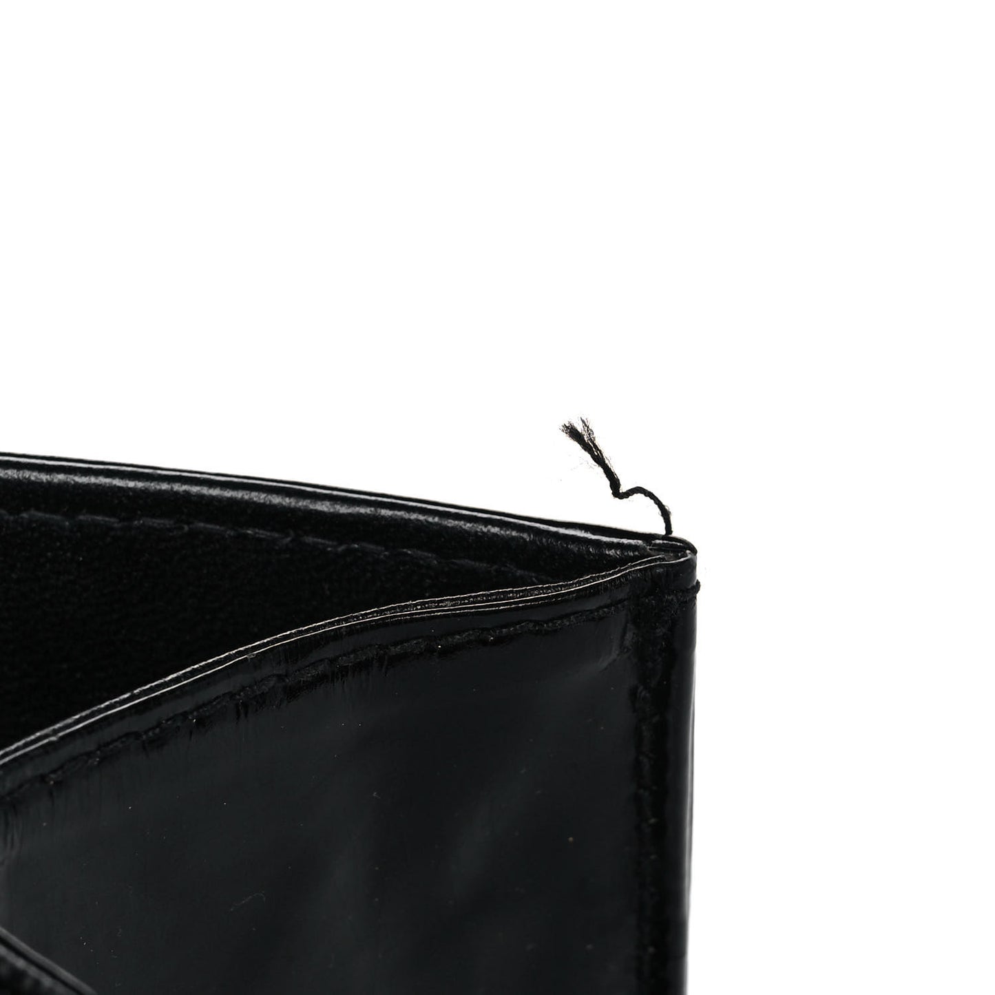 Glazed Calfskin Single Flap Black