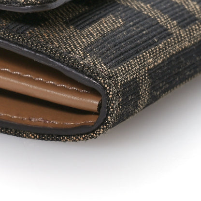 Fendi Fabric Jacquard FF 1974 Continental Wallet On Chain Tobacco Moro 8 of 10