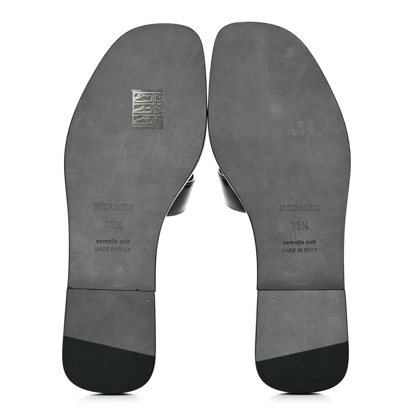 Box Calfskin Oran Sandals 35.5 Black
