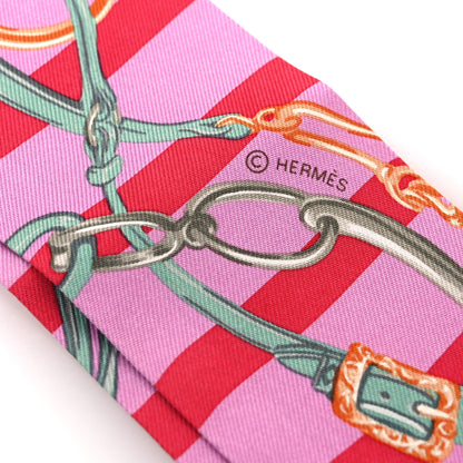 Hermes Silk Brides De Gala Bayaderes Twilly Rose Bonbon Rouge Vert Jade 3 of 5