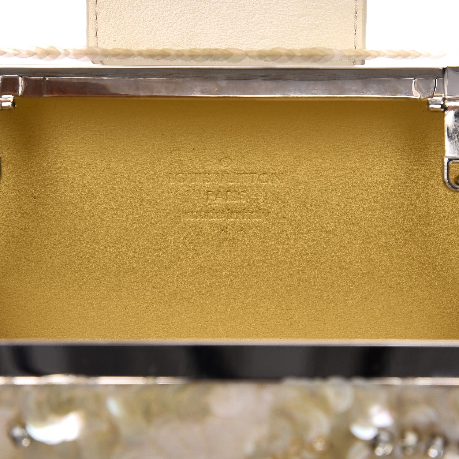 Louis Vuitton Sequin Petit Tresor Miniaudiere Clutch Yellow 6 of 7