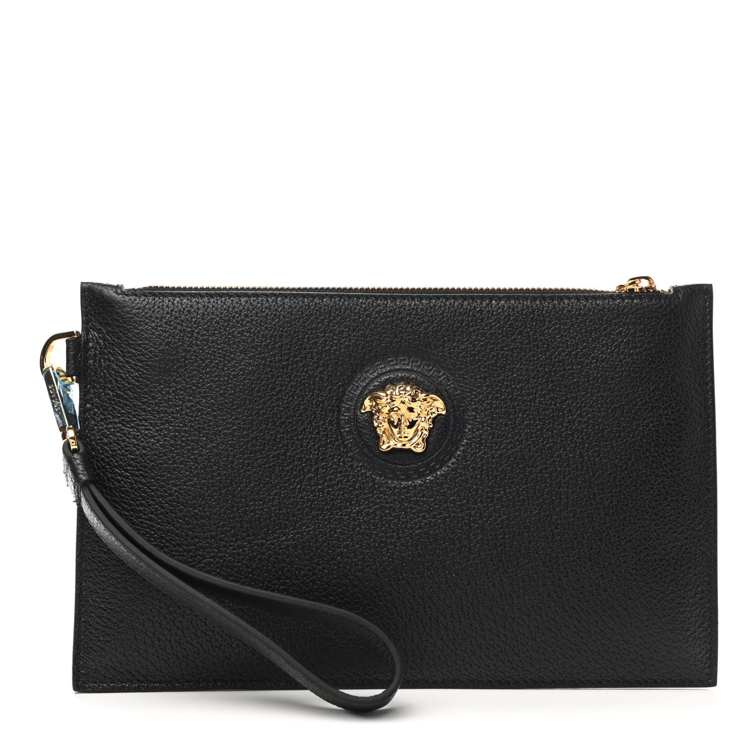 Versace Grained Calfskin La Medusa Pouch Black 1 of 7