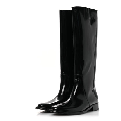 Saint Laurent Vitello Ruinart Hunt 25 Boots 40 Black 4 of 13