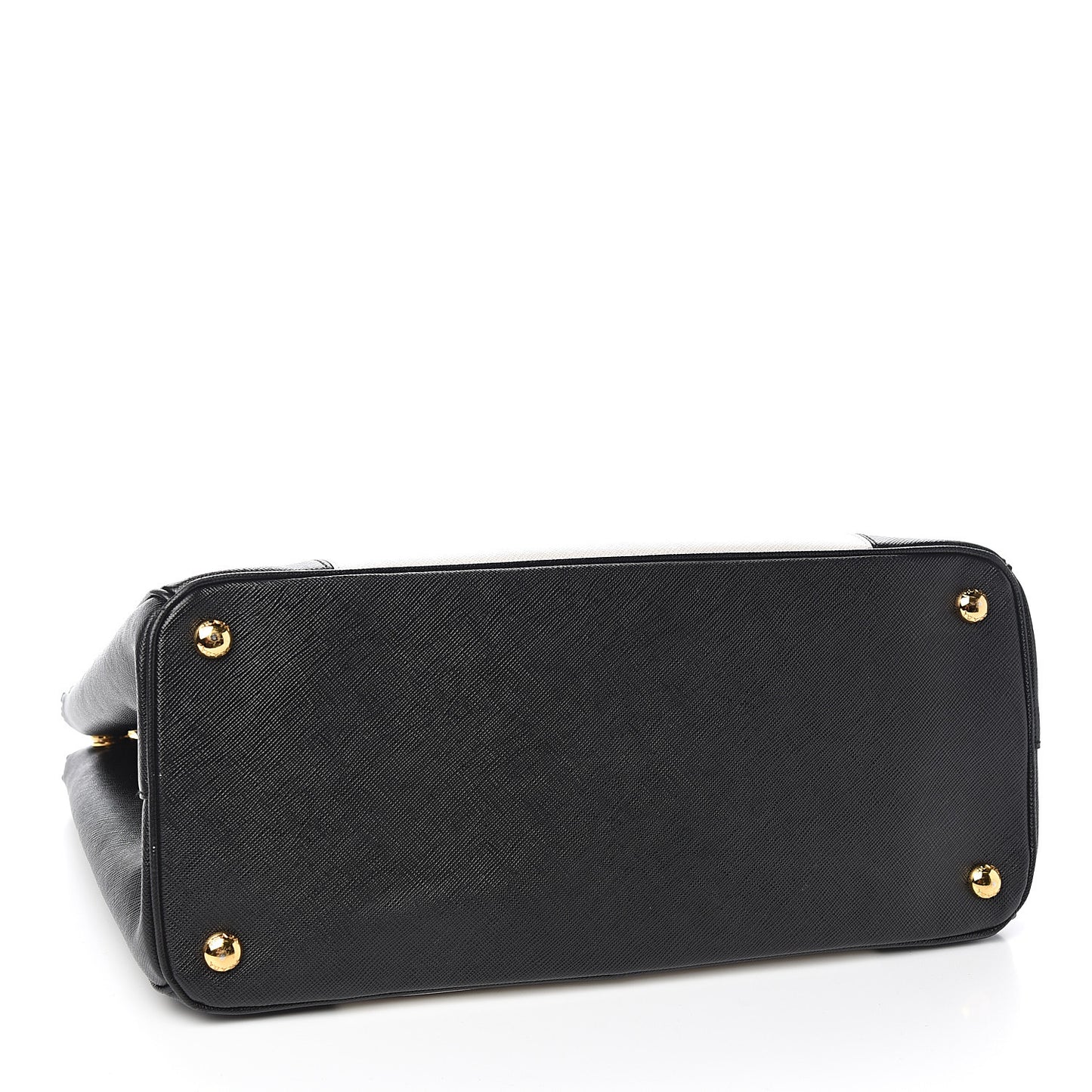Saffiano Lux Colorblock Medium Galleria Double Zip Tote Black Talco