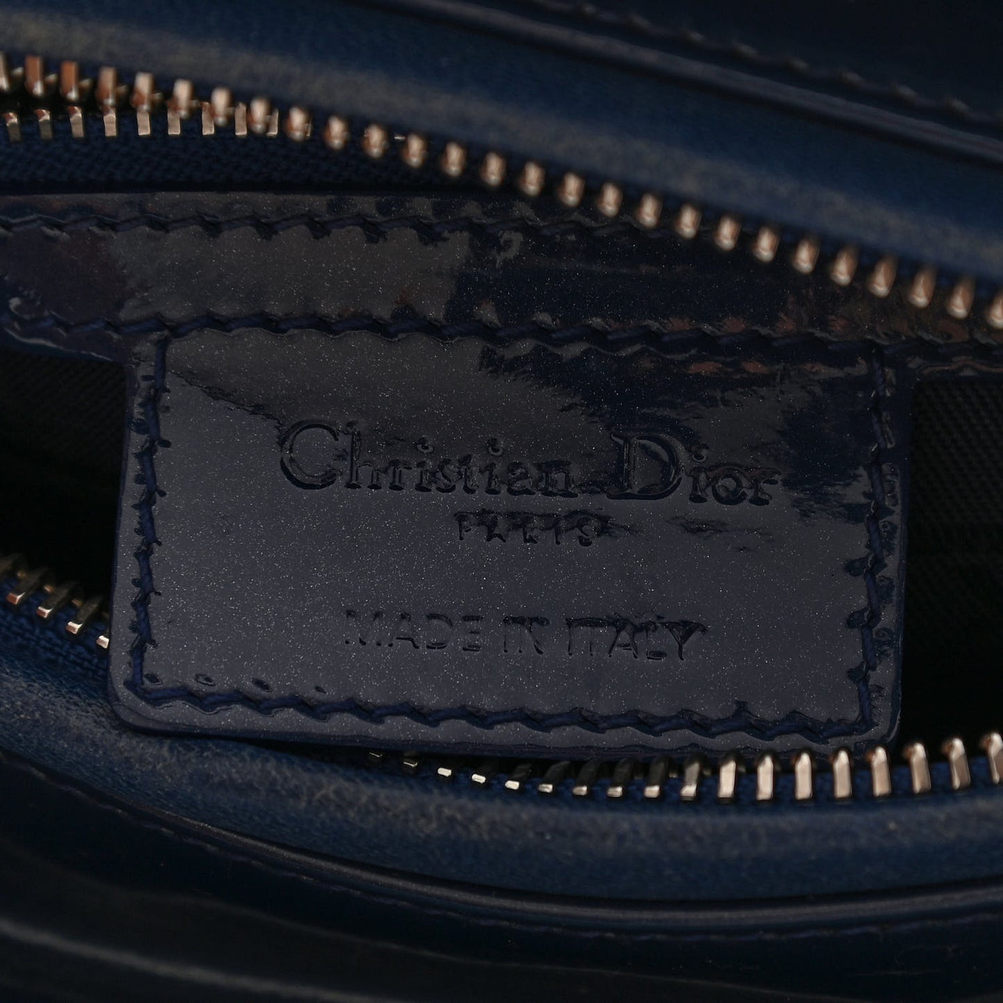 Patent Cannage Medium Lady Dior Blue