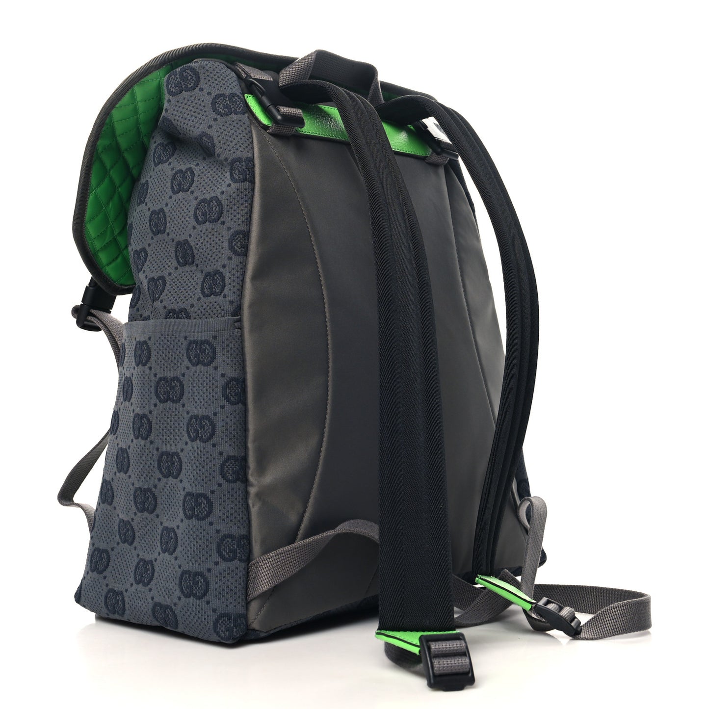 Jersey GG Monogram All Over Pan Sport Double Buckle Backpack Grey Green Multicolor