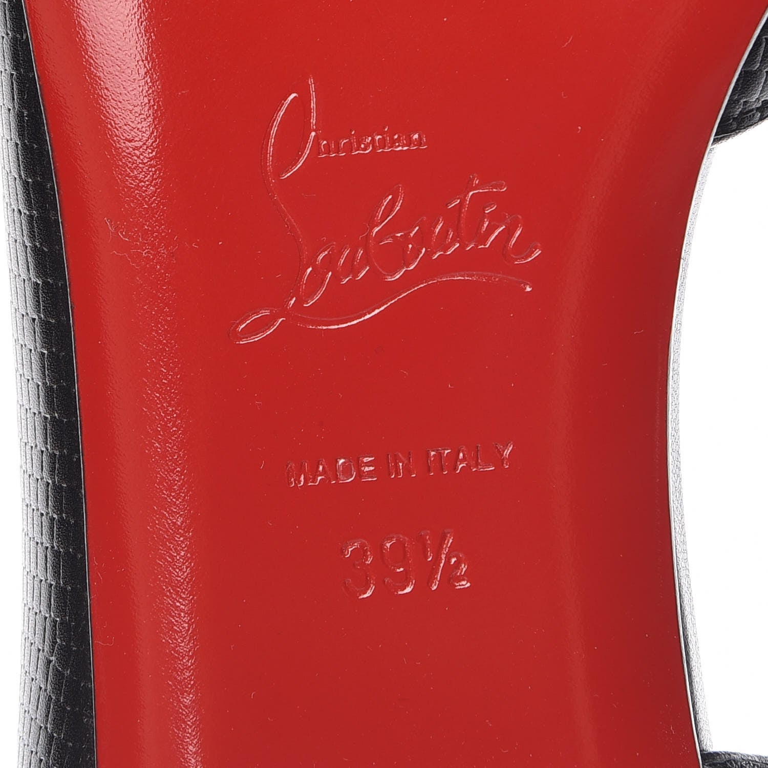 Christian Louboutin Calfskin Lizard Embossed Iriza Flats 39.5 Black 6 of 8