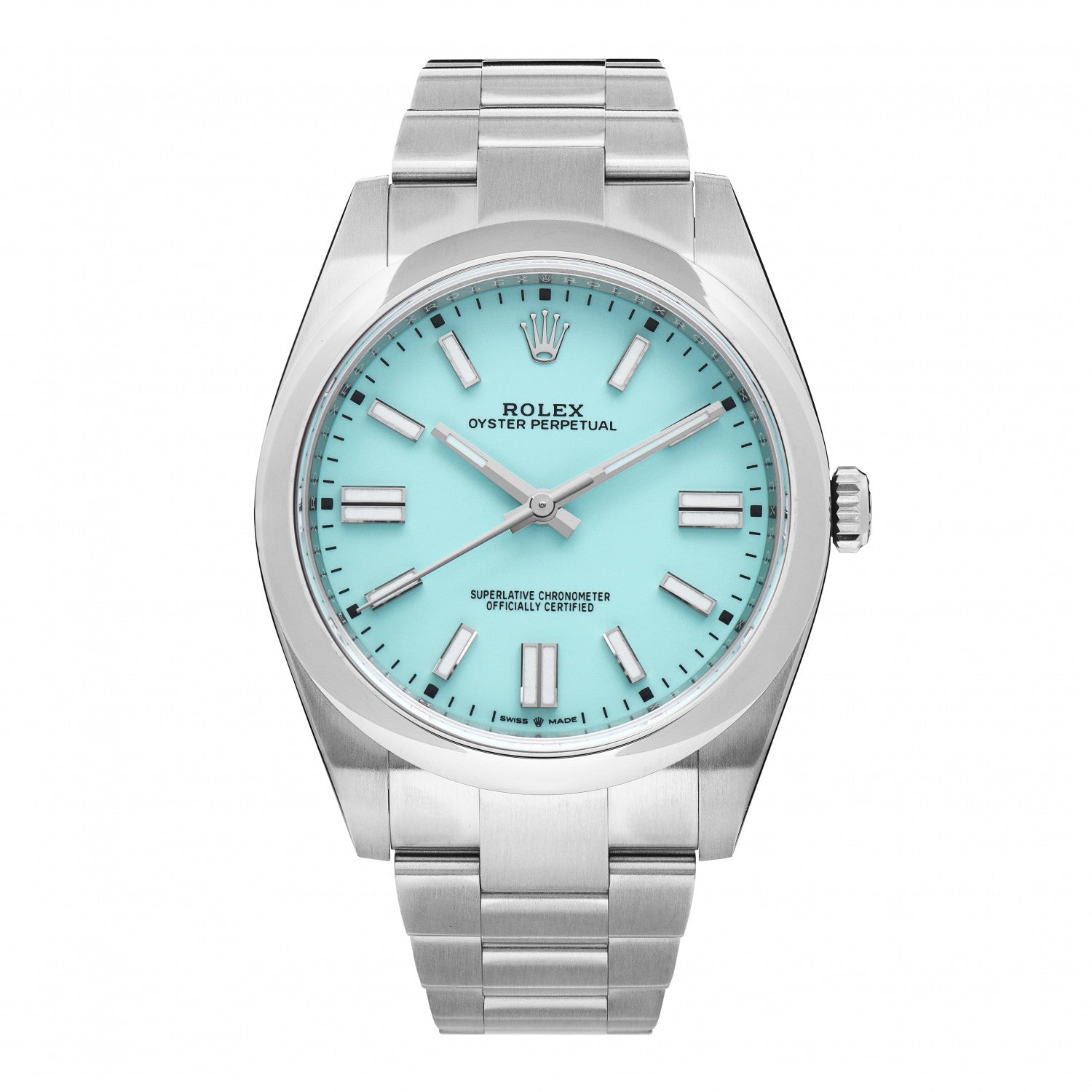 Rolex Stainless Steel 41mm Oyster Perpetual Watch Turquoise 124300 1 of 5