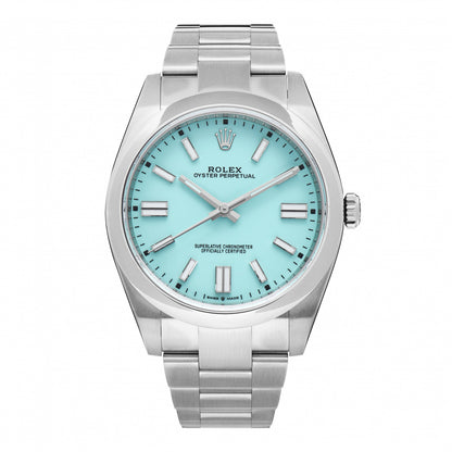 Rolex Stainless Steel 41mm Oyster Perpetual Watch Turquoise 124300 1 of 5