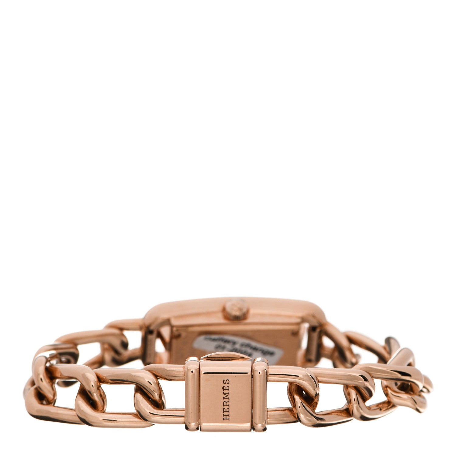 Hermes 18K Rose Gold Mother of Pearl 17mm Nantucket Quartz Watch 3 of 5