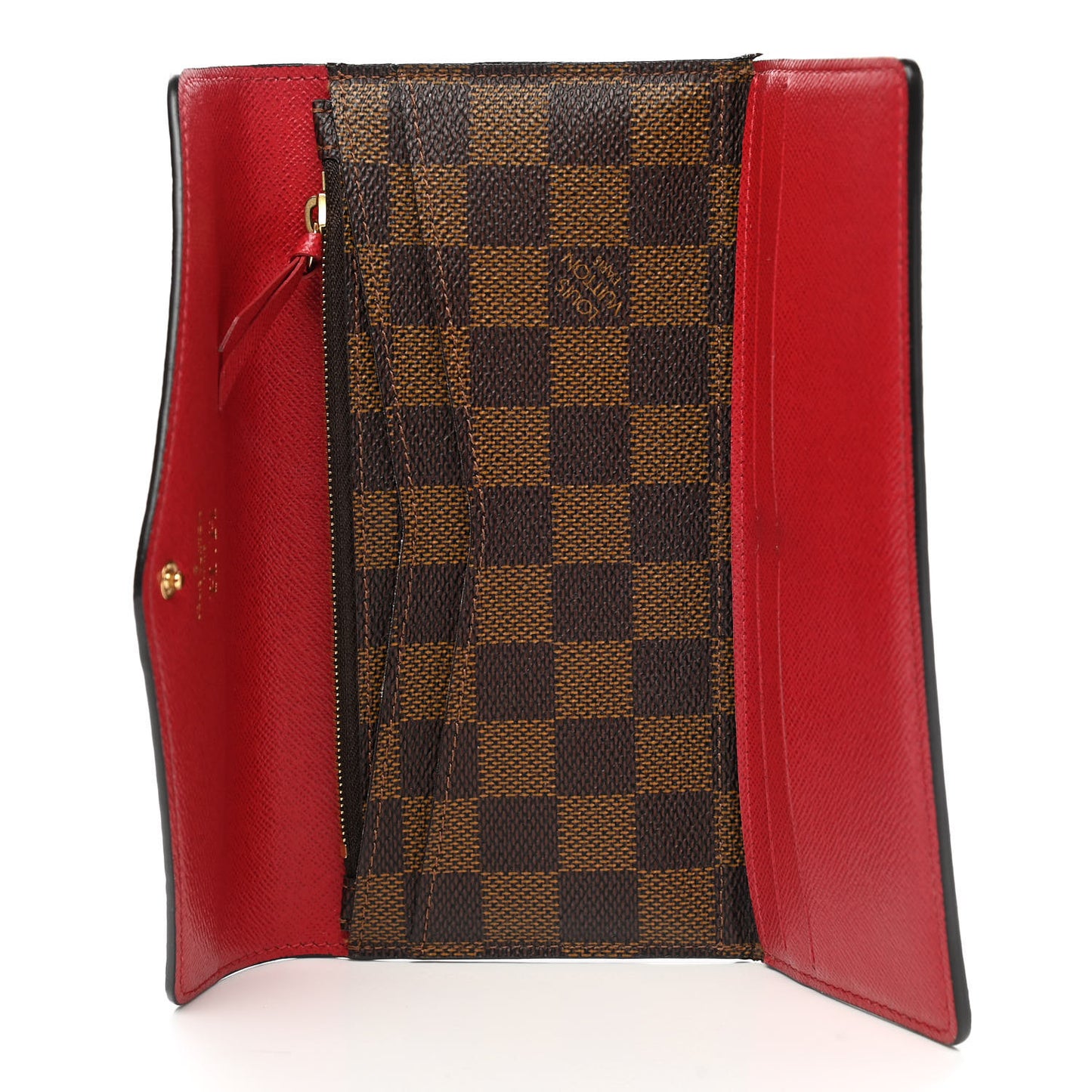 Damier Ebene Josephine Wallet Red