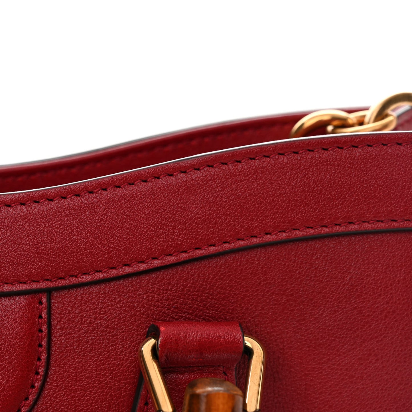 Wonka Grain Calfskin Small Diana Tote Bag Dark Red Orange Fluo