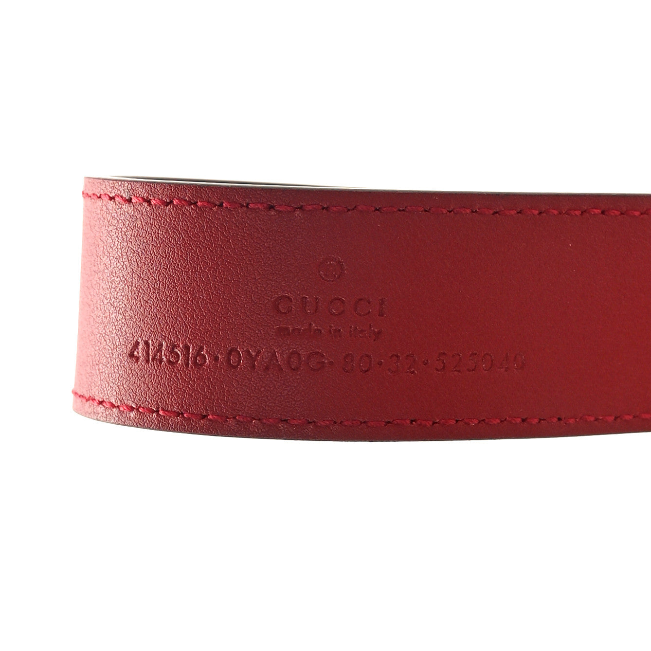 Plutone Calfskin Double G 30mm Belt 80 32 Rosso