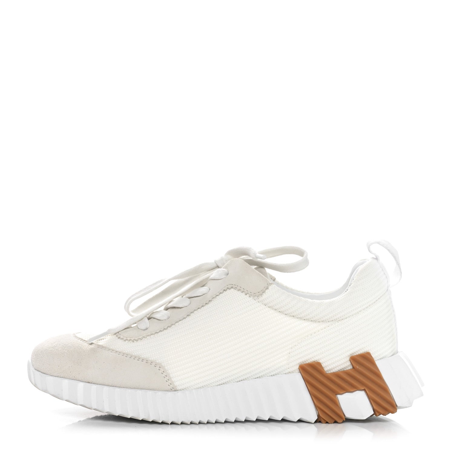 Hermes Technical Mesh Suede Goatskin Bouncing Sneakers 37 White 1 of 9