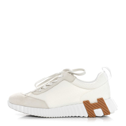 Hermes Technical Mesh Suede Goatskin Bouncing Sneakers 37 White 1 of 9
