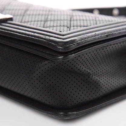 Chanel Perforated Lambskin Quilted New Medium Boy Flap Black 11 of 24