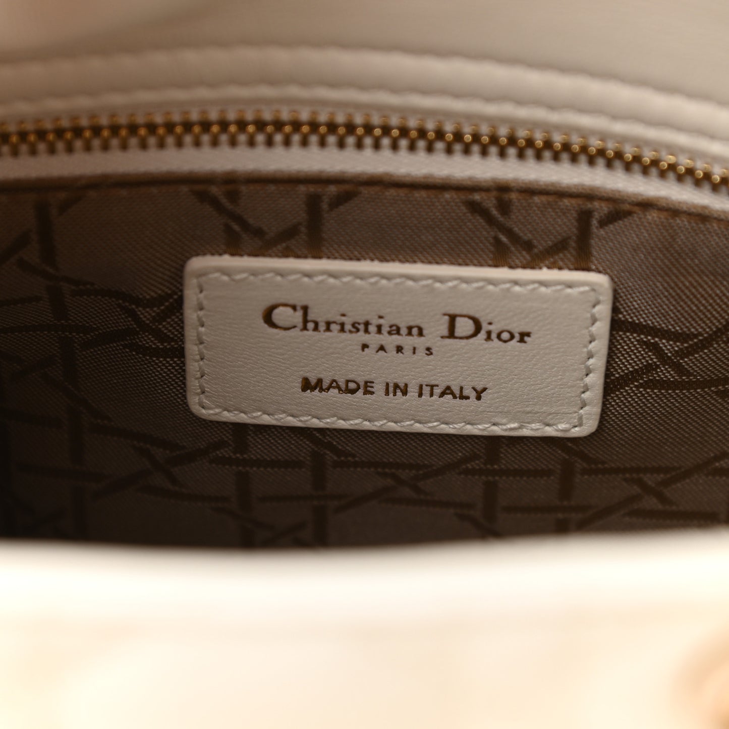 Lambskin Cannage Small Lady Dior White