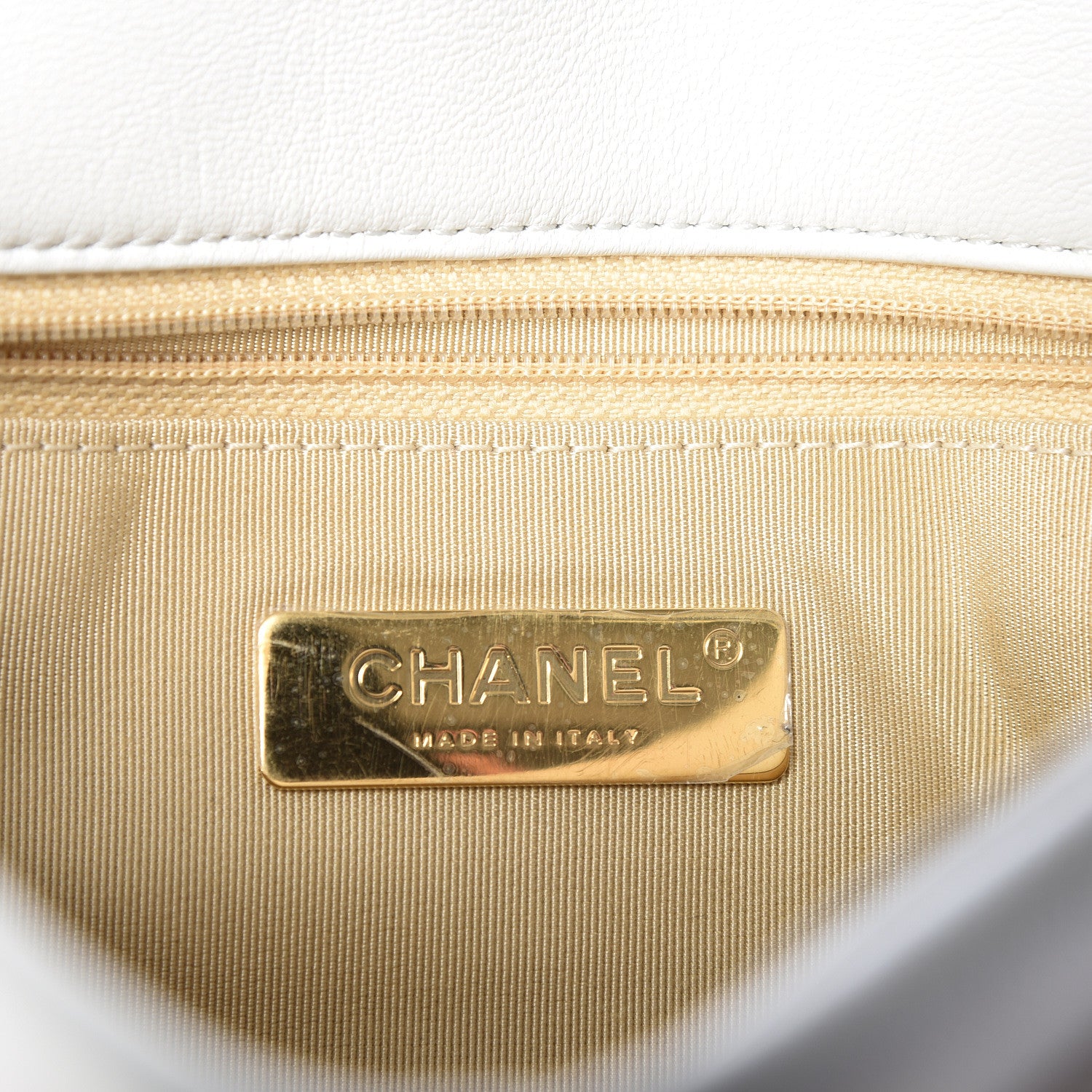 Chanel Lambskin Quilted Large 19 Flap Light White 5 of 12