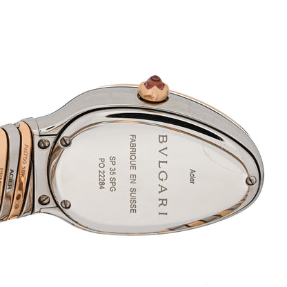 Bulgari Stainless Steel 18K Rose Gold Diamond Bezel 35mm Serpenti Tubogas Quartz Watch 4 of 6
