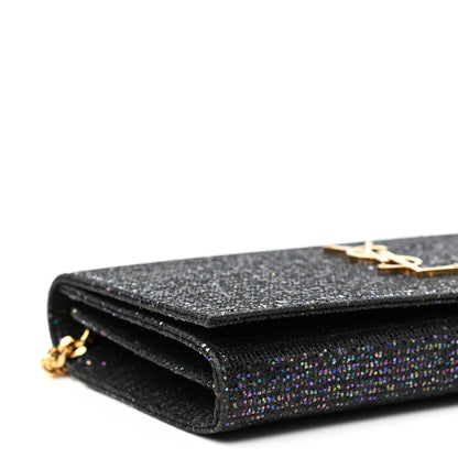 Saint Laurent Glitter Classic Monogram Chain Wallet Black Multicolor 8 of 10