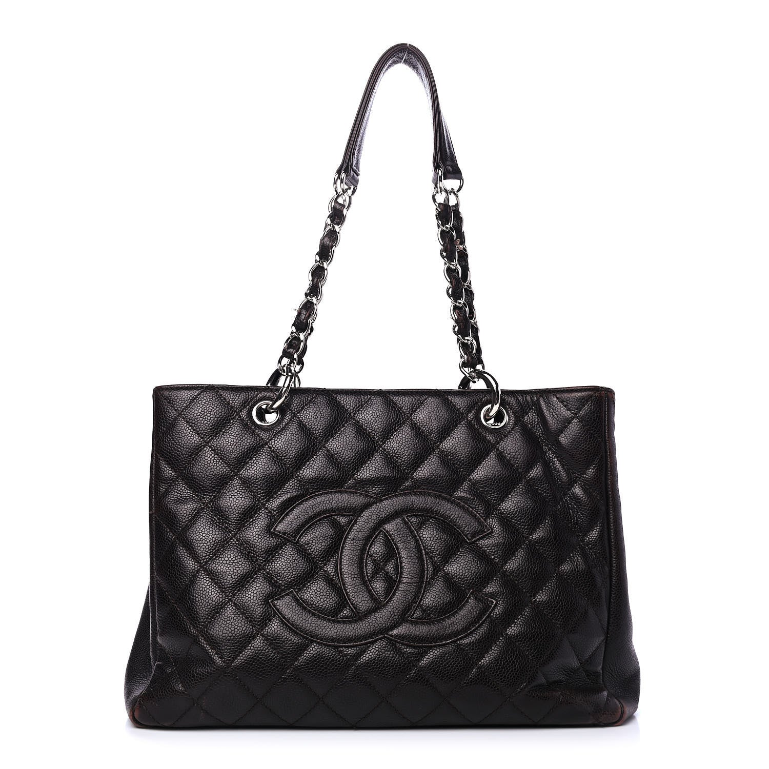Chanel Caviar Quilted Grand Shopping Tote GST Dark Brown 1 of 4