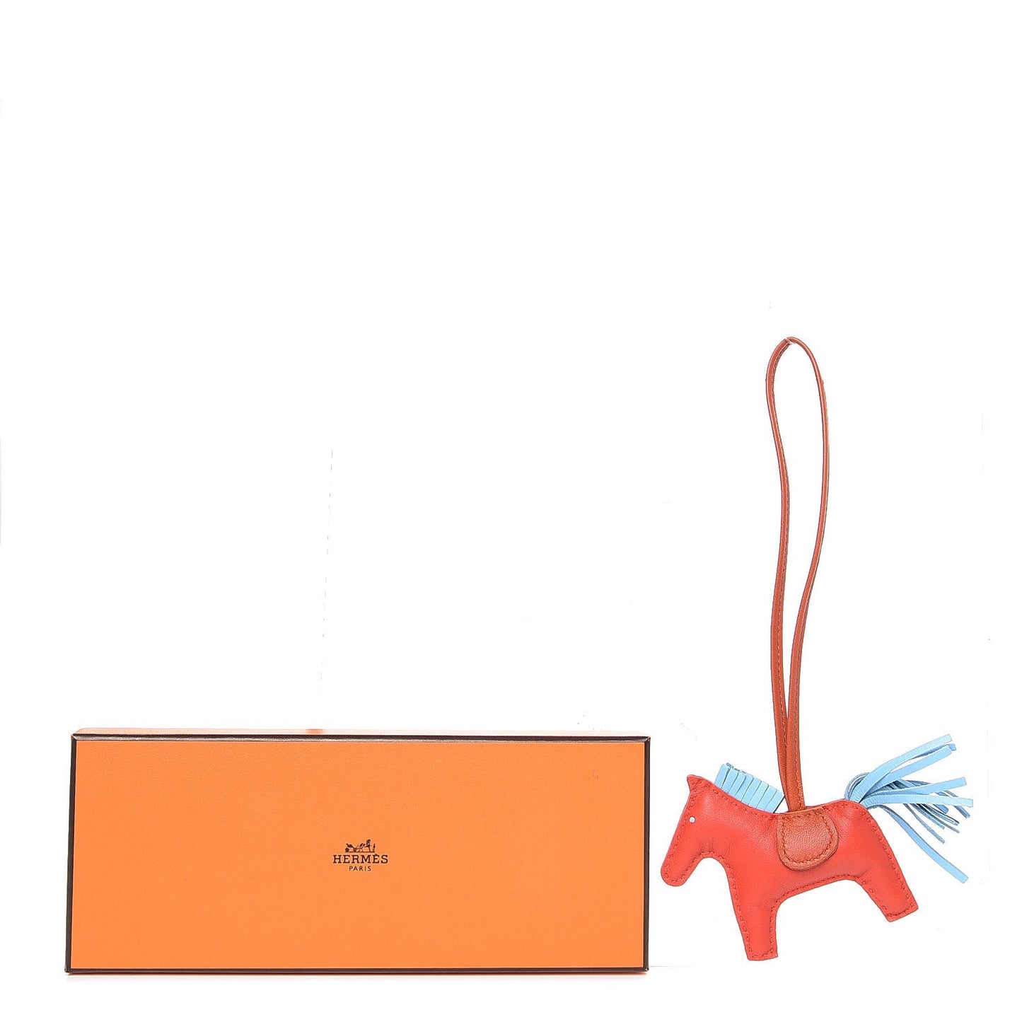 Milo Lambskin Grigri Rodeo Horse Bag Charm PM Capucine Celeste Cornaline