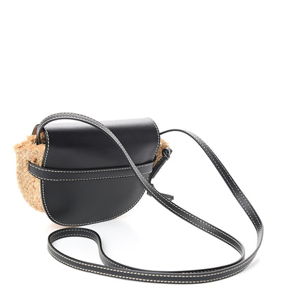 Loewe Calfskin Raffia Mini Gate Crossbody Bag Natural Black 2 of 8