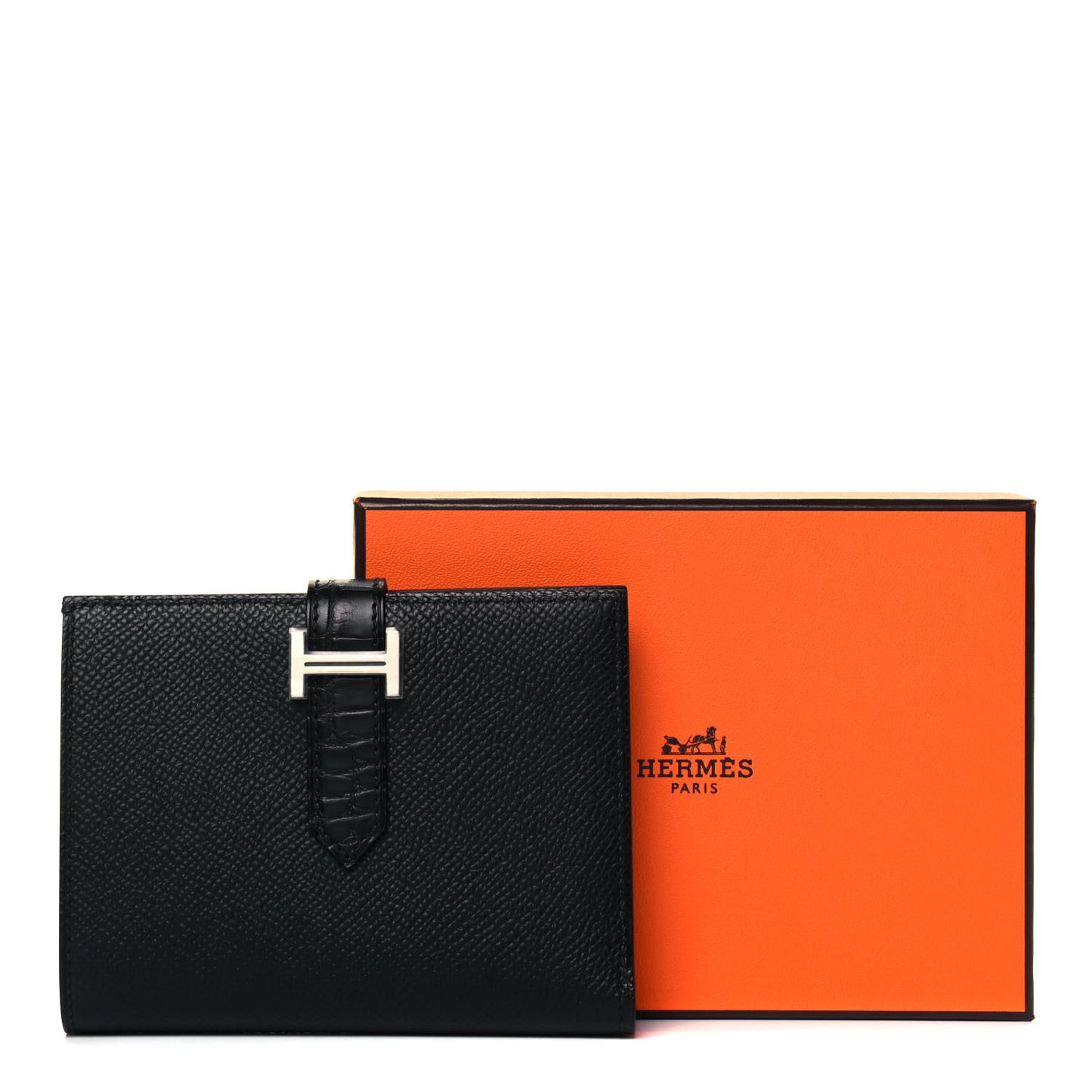Epsom Matte Alligator Bearn Compact Touch Wallet Black