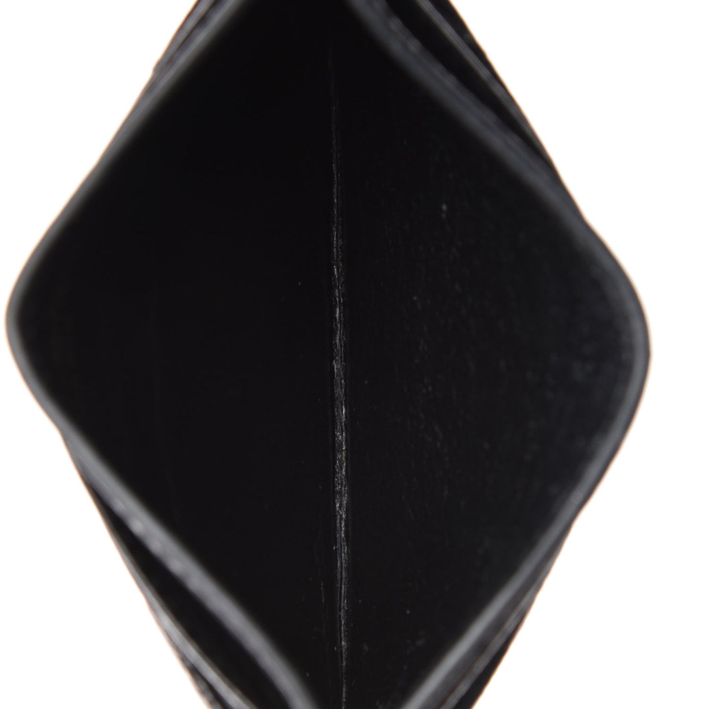 Grain De Poudre Matelasse Chevron Monogram Credit Card Case Black