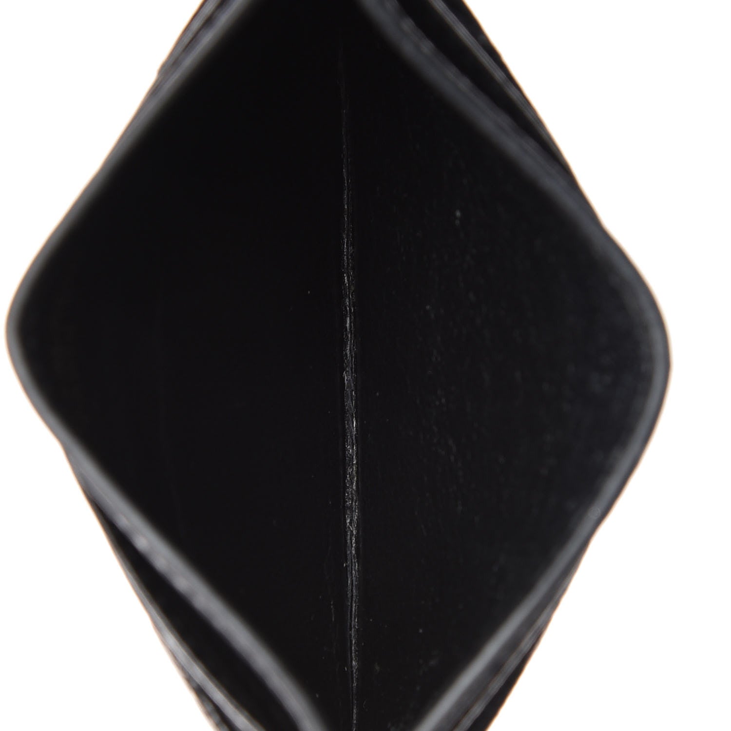 Saint Laurent Grain De Poudre Matelasse Chevron Monogram Credit Card Case Black 5 of 16