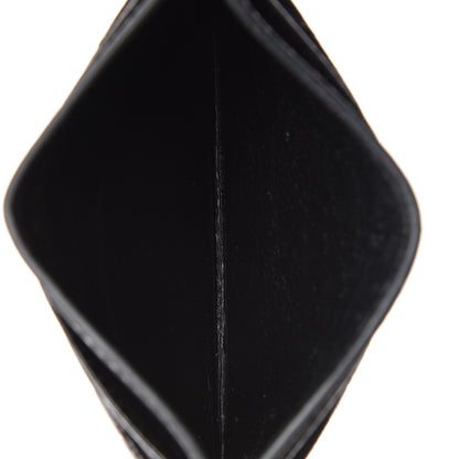 Saint Laurent Grain De Poudre Matelasse Chevron Monogram Credit Card Case Black 5 of 16