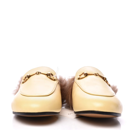 Gucci Malaga Kid Fur Womens Princetown Slippers 38 Burro 2 of 7