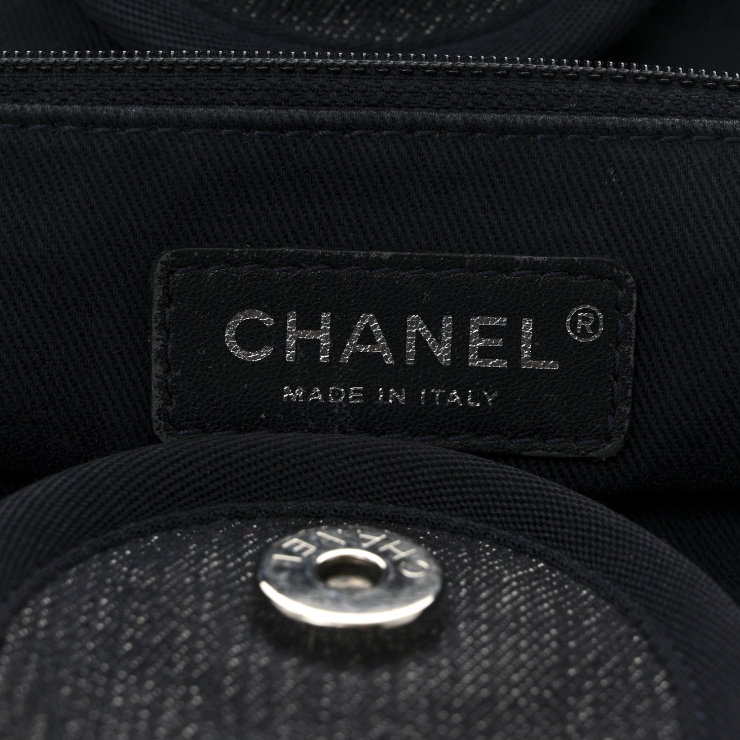 Chanel Denim Large Deauville Tote Blue Orange 6 of 12