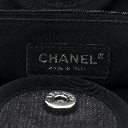 Chanel Denim Large Deauville Tote Blue Orange 6 of 12