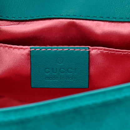 Gucci Velvet Matelasse Mini GG Marmont Shoulder Bag Pavone Cyan 6 of 11
