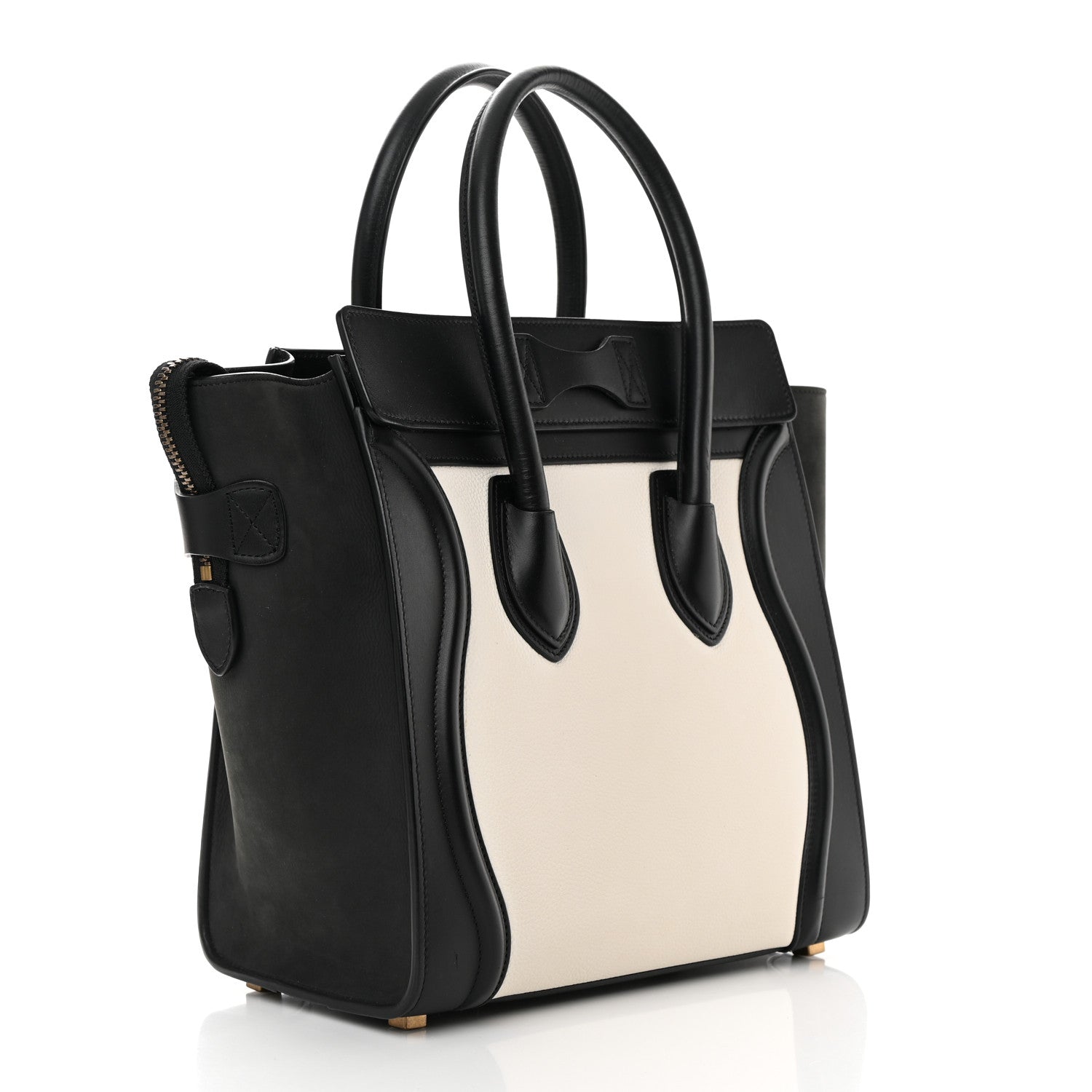 Celine Baby Grained Calfskin Tri-Color Micro Luggage White Liquorice 2 of 11