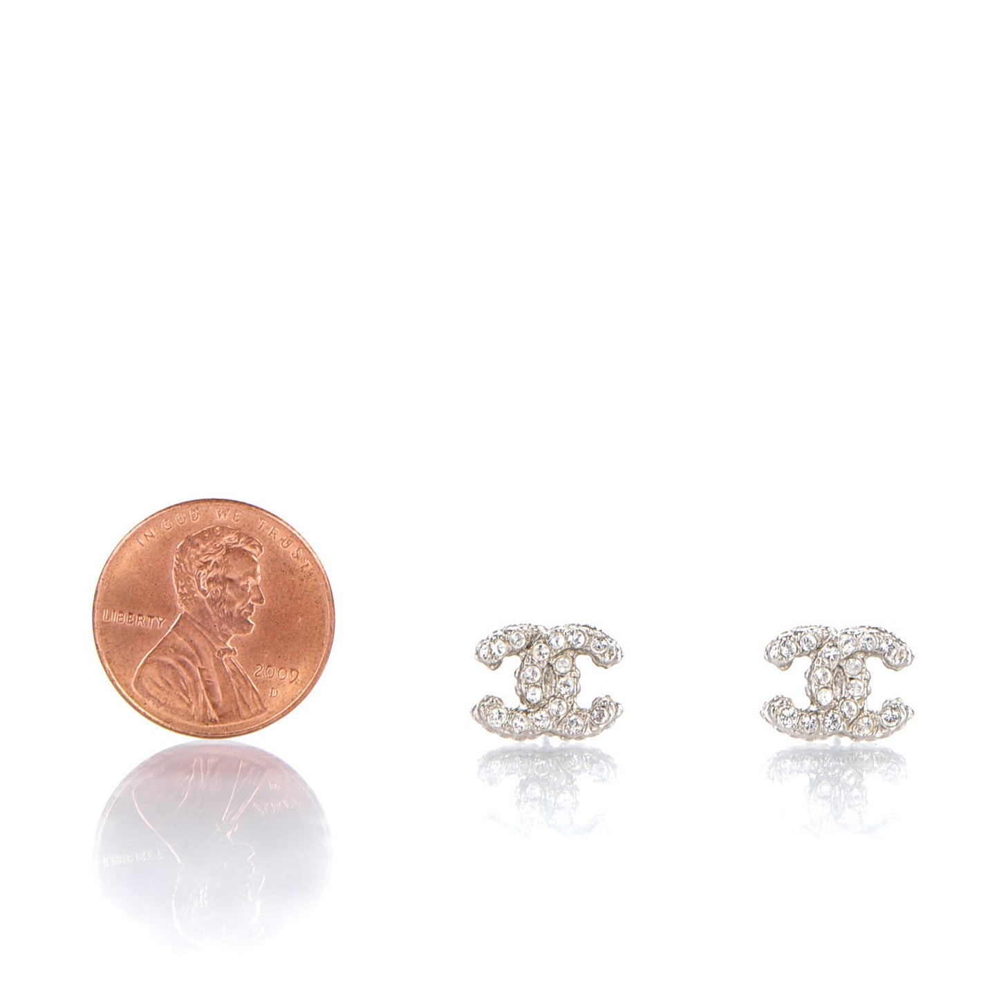 Crystal CC Earrings Silver