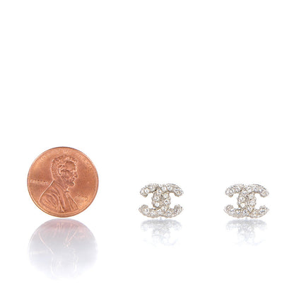 Chanel Crystal CC Earrings Silver 2 of 4