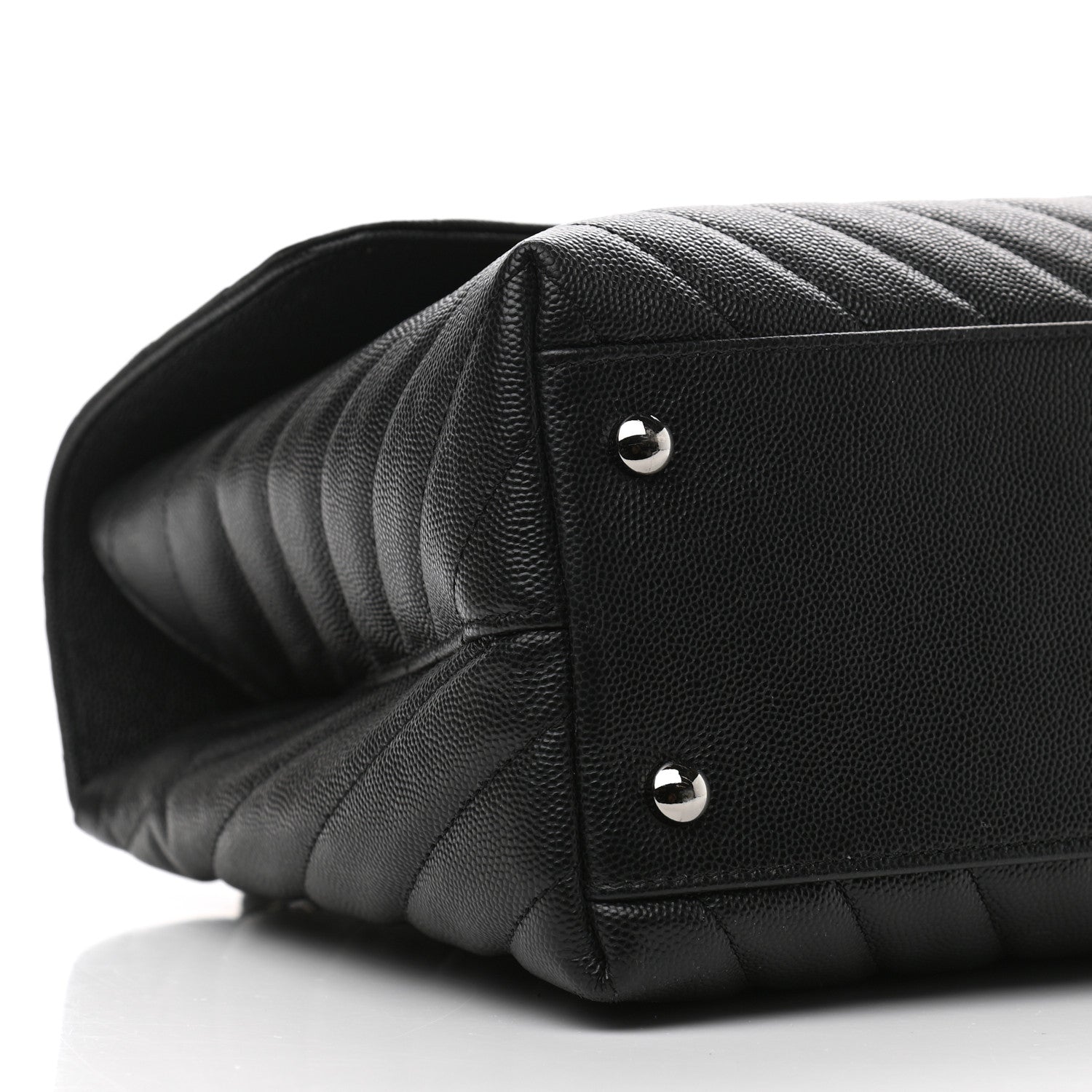 Chanel Caviar Chevron Quilted Medium Coco Handle Flap Black 9 of 11