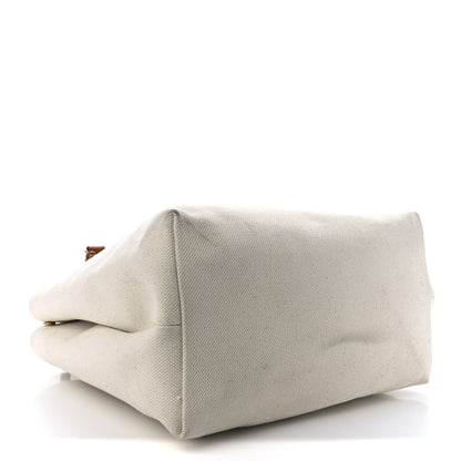 Celine Canvas Calfskin Horizontal Cabas Natural Tan 3 of 12