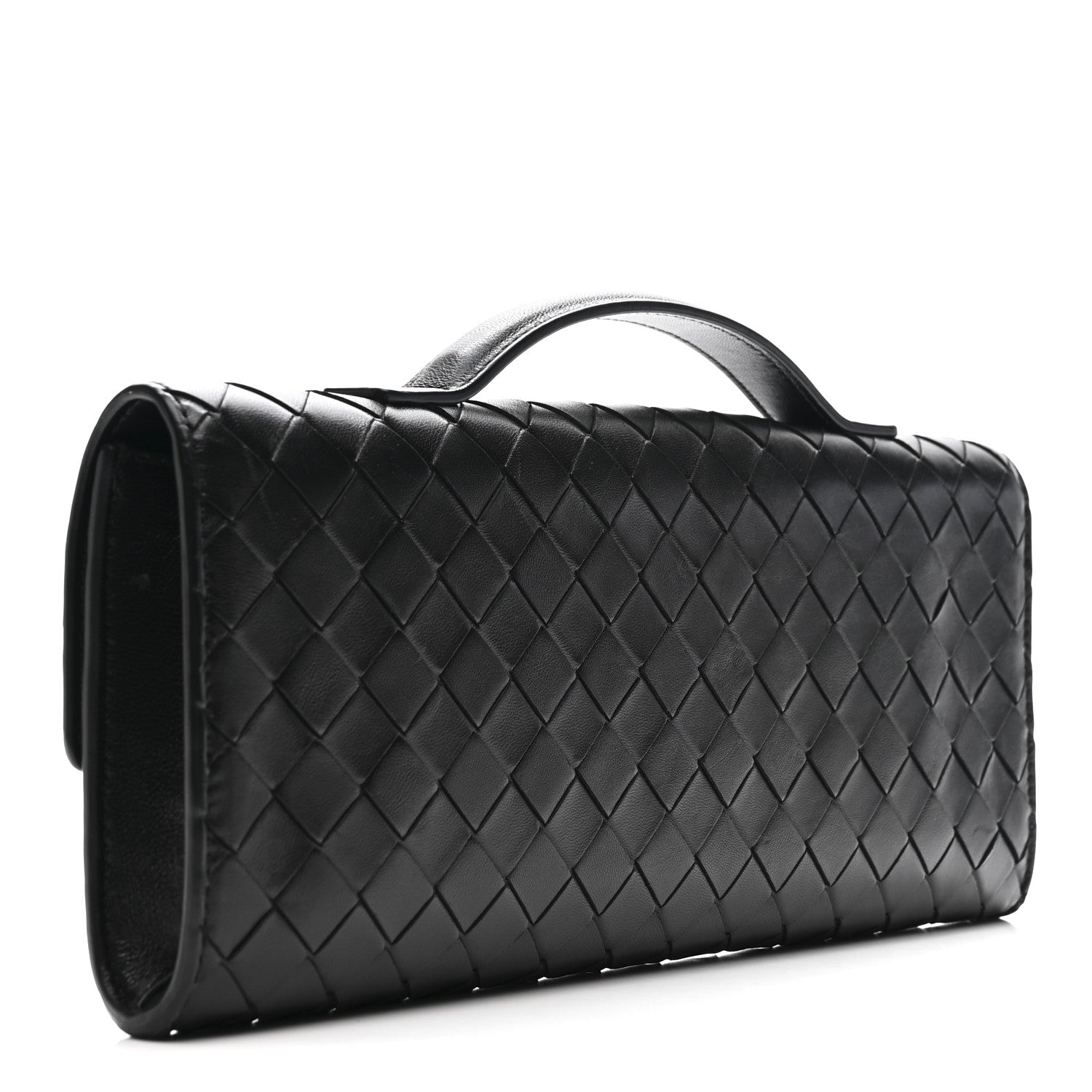 Bottega Veneta Nappa Intrecciato Long Andiamo Top Handle Clutch Black 3 of 13