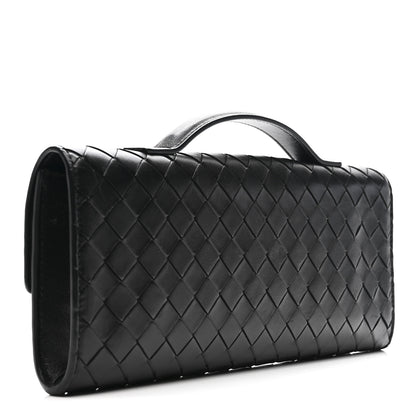 Bottega Veneta Nappa Intrecciato Long Andiamo Top Handle Clutch Black 3 of 13