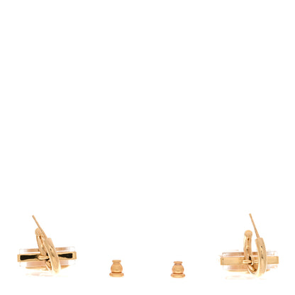 Chanel Metal Resin CC Square Drop Earrings Gold Transparent 8 of 11