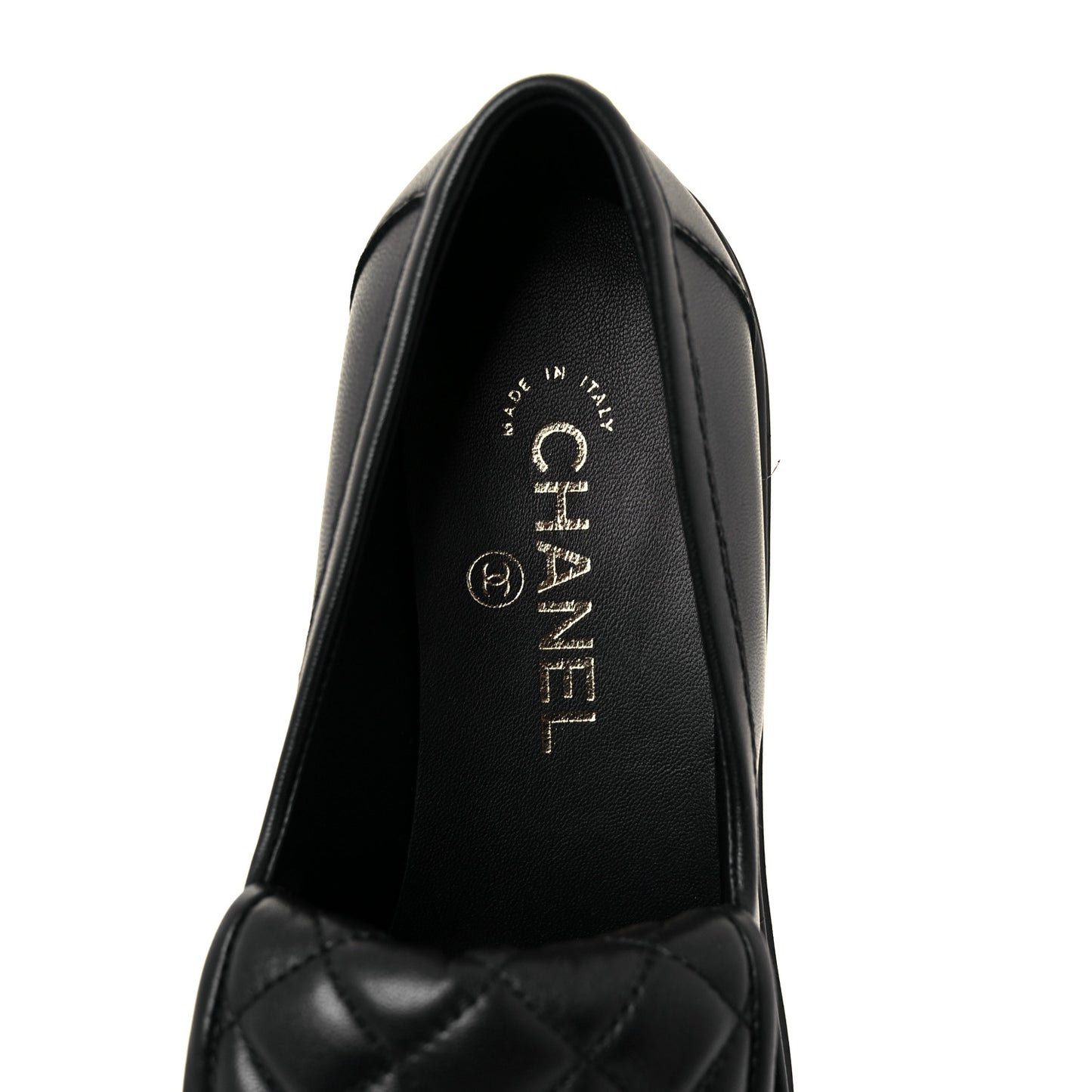 Lambskin Quilted CC Turnlock Loafers 39 Black