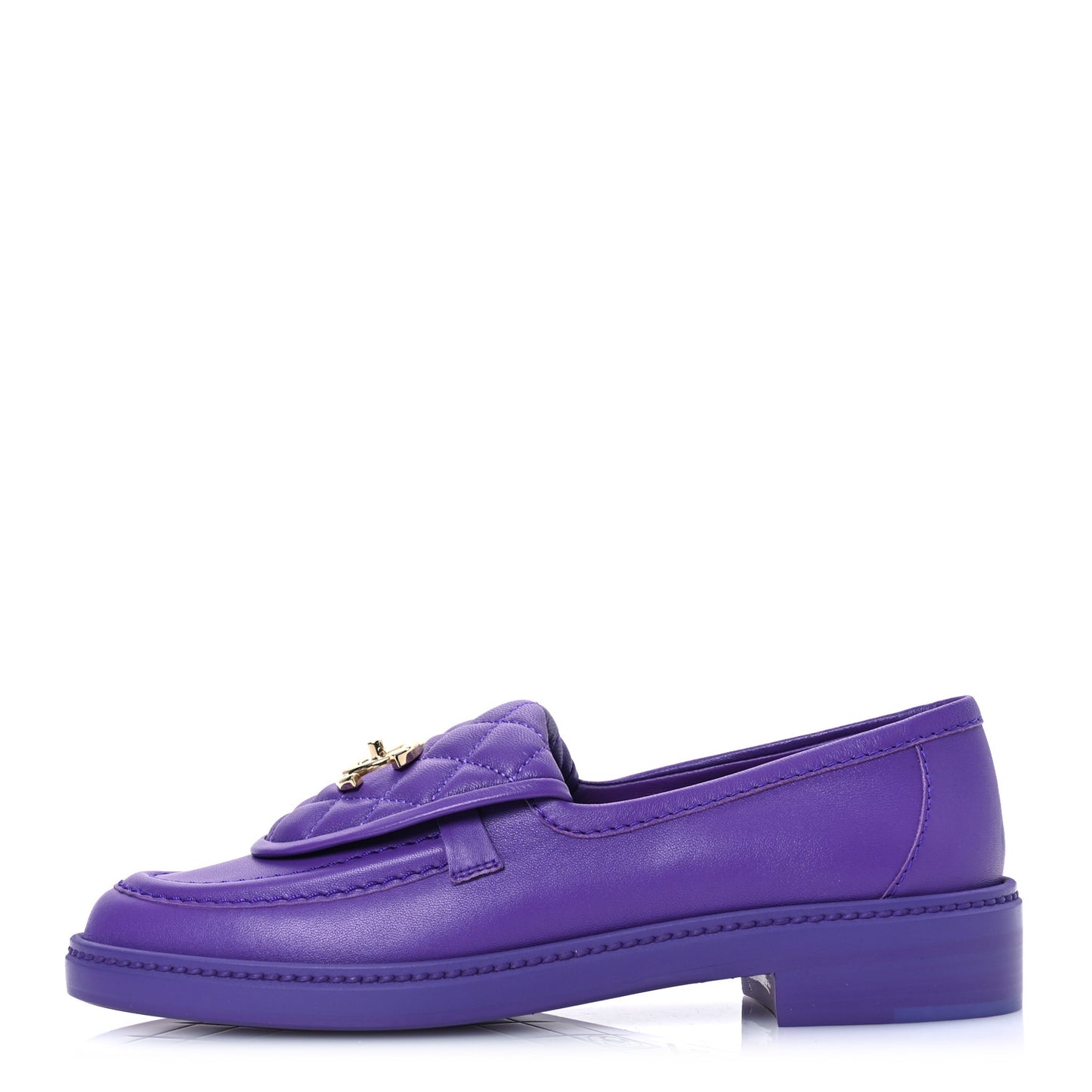 Lambskin Quilted CC Turnlock Loafers 37 Purple