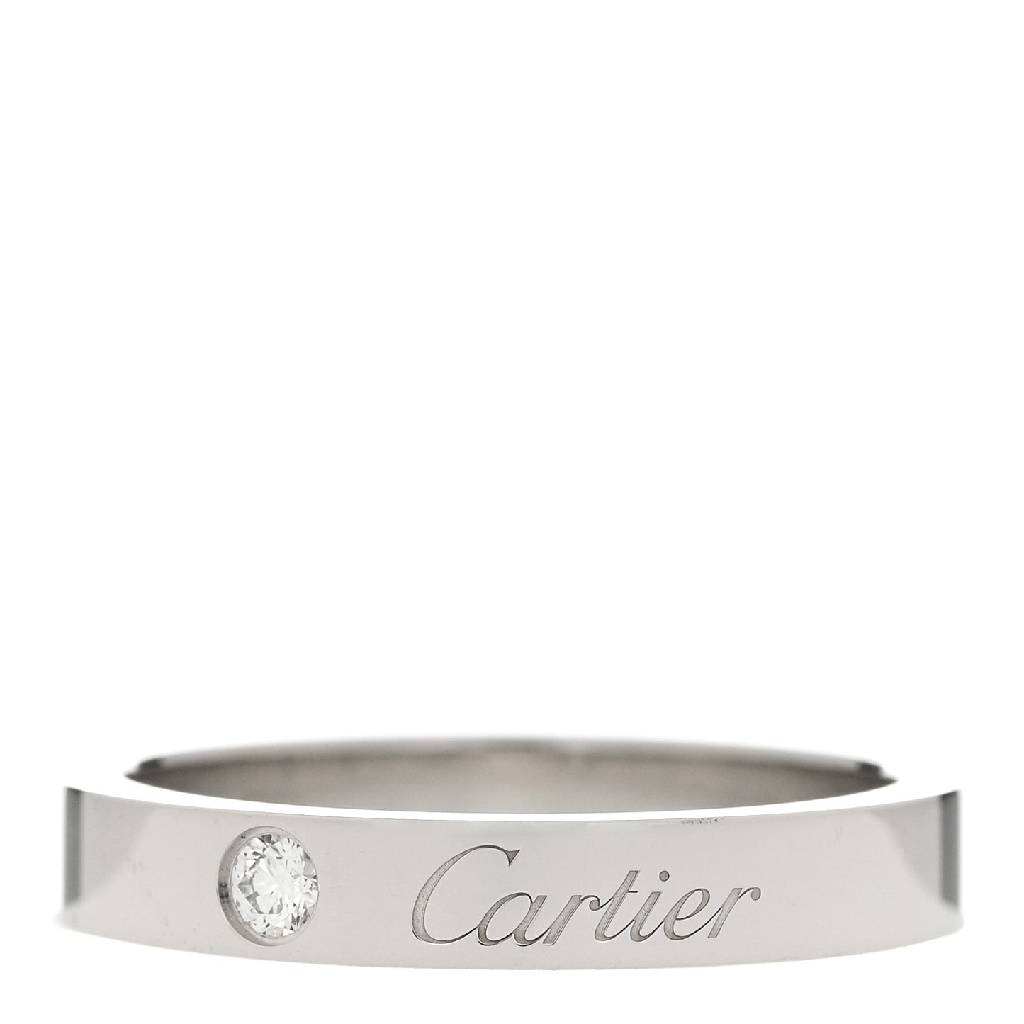 Platinum Diamond 3mm C De Cartier Wedding Band Ring 50 5.25