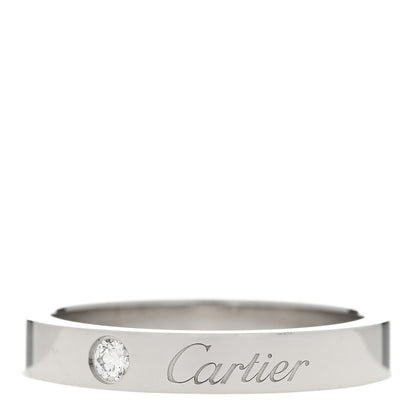 Cartier Platinum Diamond 3mm C De Cartier Wedding Band Ring 50 5.25 1 of 7