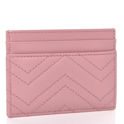 Gucci Calfskin Matelasse GG Marmont Card Holder Wild Rose 3 of 6