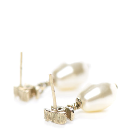 Chanel Pearl CC Drop Earrings Gold 3 of 3